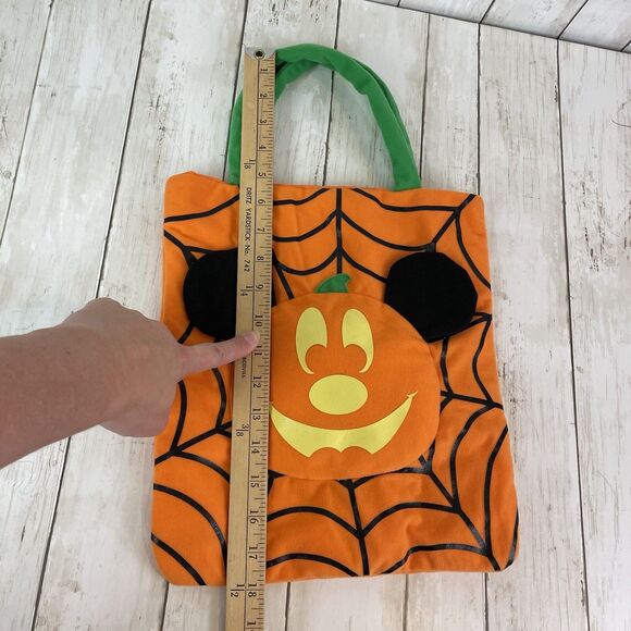 Disney Word / Land Mickey Mouse Pumpkin Trick Or Treat Halloween Bag Tote - Picture 7 of 9